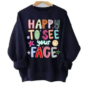 Happy To See Your Face Teacher Shirt, Hand Drawn Colorful Doodle Stars Messy Teacher Shirt, Teacher Shirt, 1st Day Of School Teacher, Trendy Teacher Back To School Shirt, Gift For Teacher, sweatshirt