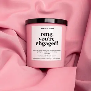 OMG, you’re engaged! Candle - Bride to be - Bachelorette- Bridal shower - Engaged gift