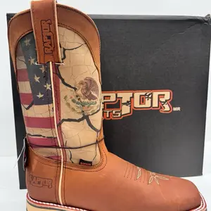 Raptor Boots Style 200L Piel Crazy Horse with American Flag Design & X-PAND-X System Suela Raptor Cafe N/A