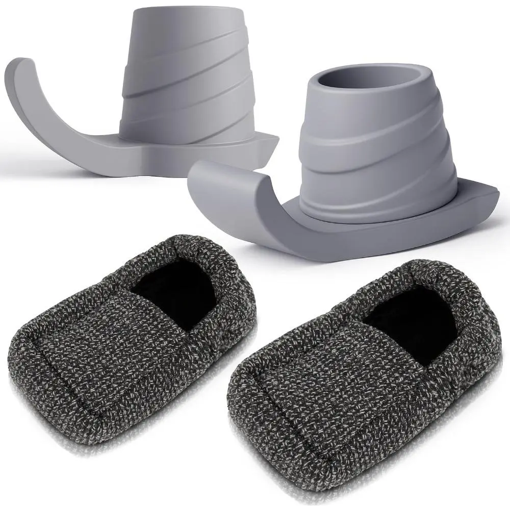 Walker Ski Glides and Covers (4 PCS)-Senior & Elderly Accessories For Folding Walkers-Feet Sliders For Back Legs-Replacement Part, Slides Easily-Gliders For Hardwood Floor & Outdoor Use