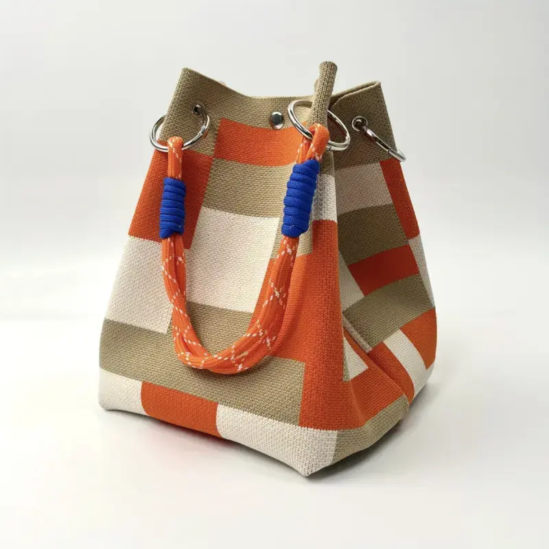 Khaki orange plaid