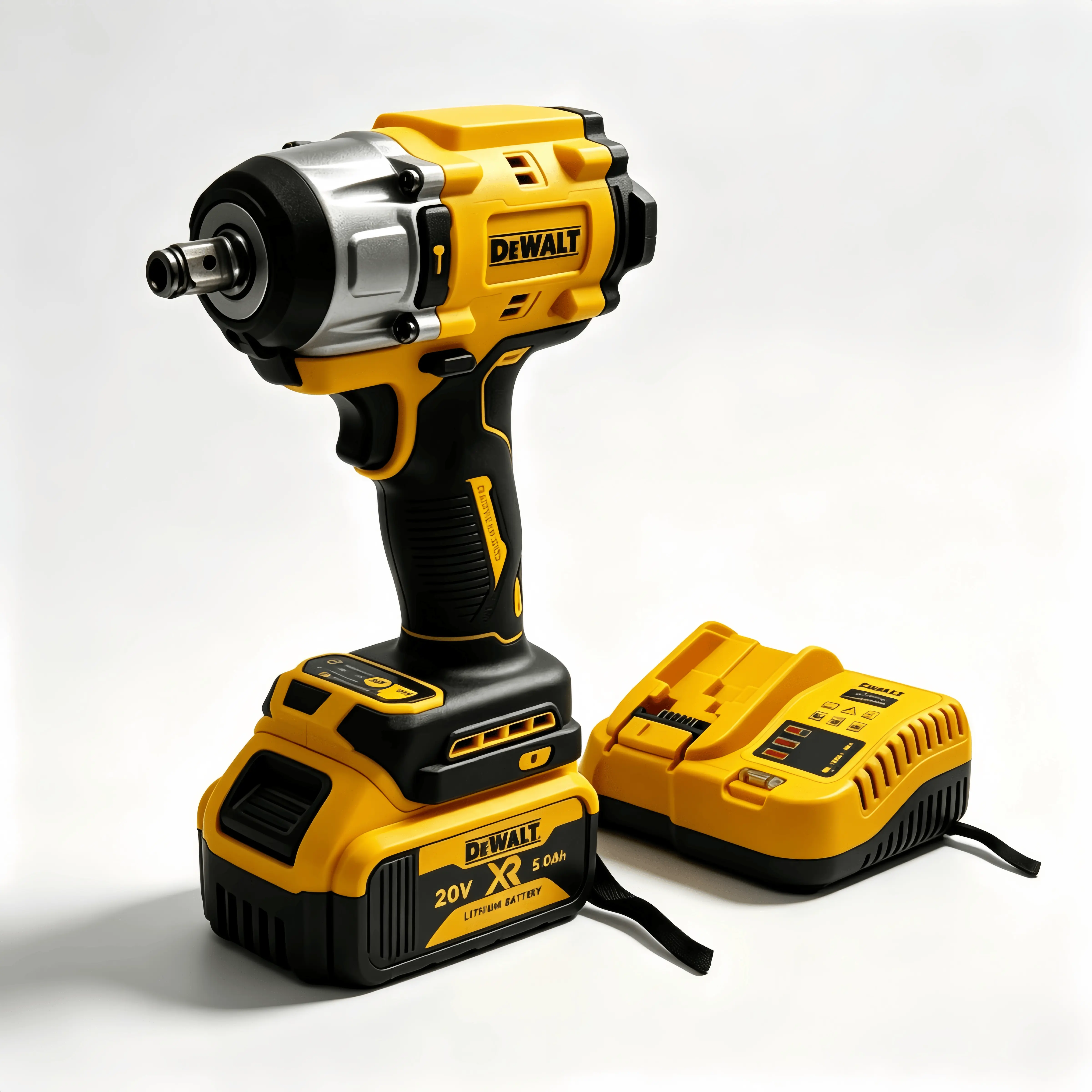 【DEWALT】 20V XR Brushless Impact Wrench Kit - High-Torque Power Tool Set for Mechanics, Effortlessly Loosens Rusted and Seized Bolts