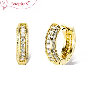 PeregrinaX Hip Hop Unisex Earring for Women&Men 5A+ CZ Diamond Hoop Earring for Men Fashion Jewelry Gift
