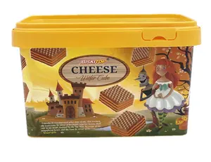 BISKITOP Wafer Cubes Cheese Flavor 4 Pack - Assorted Flavors Ideal for Snack Time