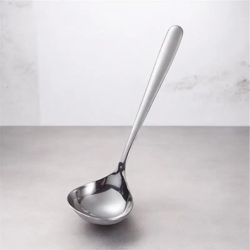 Stainless Steel Versatile Wide Soup Spoons - 4-Pack Kitchenware Cutlery Tableware for Serving