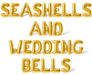 Letter Balloons - SEASHELLS AND WEDDING BELLS 16" Inch Alphabet Letters Foil Mylar Balloon Bachelorette Party Banner