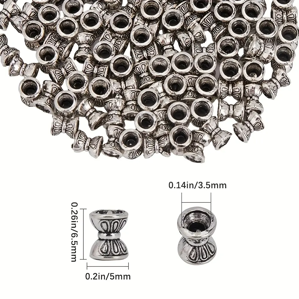 Antique Silvery Double-Sided Lotus Pendants with Engraved Alloy Beads, 50/100pcs Alloy Decor Accessories, Metal Decoration for DIY Jewelry & Do-It-Yourself Charms Making Supplies