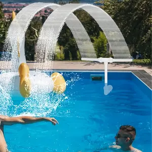 Adjustable Pool Waterfall Fountain with Dual Nozzles, High Pressure Jet for Above & Inground Pools, Durable Plastic Structure for Outdoor Cooling & Garden Decoration