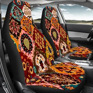 Boho Patchwork Vintage Ethnic Tribal Geometric Pattern Car Seat Cover, Durable Polyester Car Seat Protector, Universal Seat Protectors for Vehicles