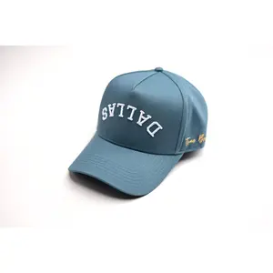 Precurved Dallas snapback - STEEL BLUE