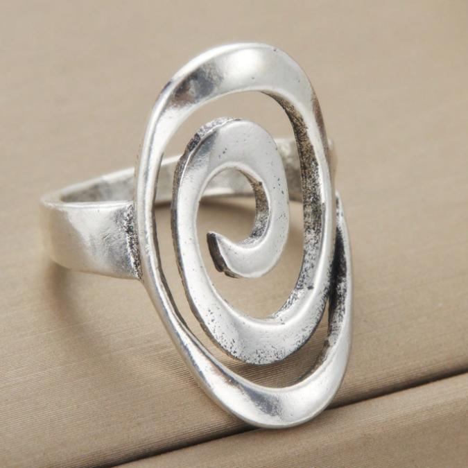 Infinity Spiral Ring for Women – Silver Tone Adjustable Swirl Statement Ring, Minimalist Jewelry Infinity Spiral Ring for Women – Silver Tone Adjustable Swirl Statement Ring, Minimalist Jewelry