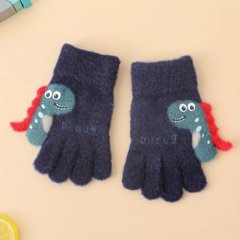 KN【Navy Blue】Dinosaur Tail Full Finger Gloves