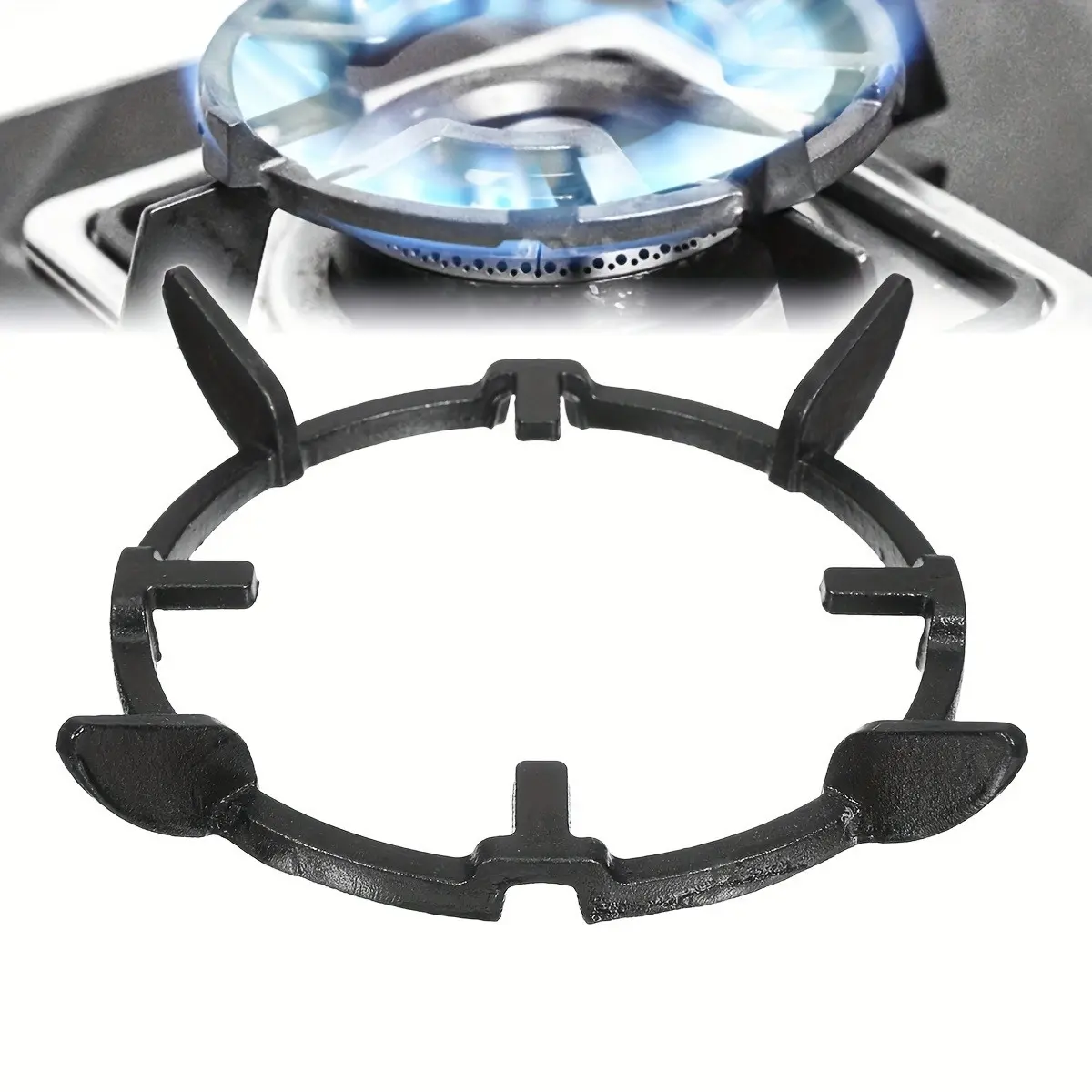 Cast Iron Frying Pan Stand, Durable Non-Slip Gas Stove Support Rack, Cooking Rack, Cookware Support, Fits All Cooktops and Ranges, Universal Compatibility