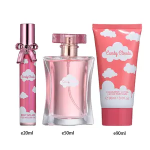 European and American pink series fresh light fragrance body fragrance set three-piece ladies' perfume gift box