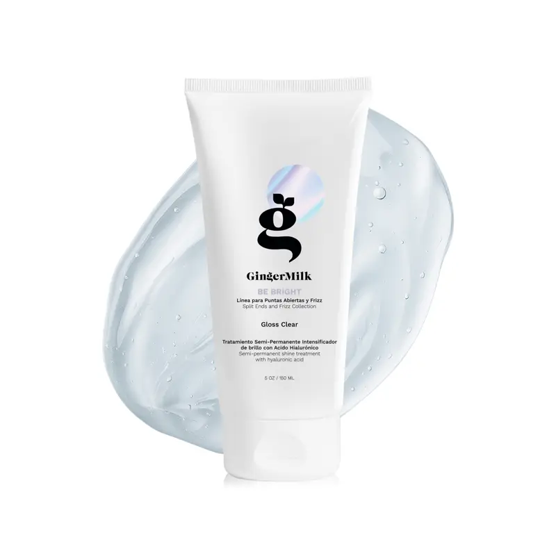 Clear Hair Gloss Treatment, Be Bright | Semi-Permanent Glaze Care with Hyaluronic Acid, Keratin & Ginger for Instant Shine & Color Revival | Ammonia-Free | 5 oz / 150 ml | Ginger Milk