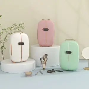 HOMCOM Portable Skincare Fridge with LED Display, 12L Mini Fridge for Beauty, Makeup and Cosmetics, Small Refrigerator Cooler for Bedroom, Home Office, Desktop