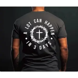 Unique Easter Graphic Tee – Men's Casual Shirt with Religious Vibes