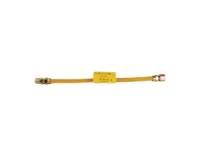 SS Flex Gas Line 3/8" x 12" Yellow with 1/2" MIP x 1/2" FIP Ends for Secure Connections and Easy Installation