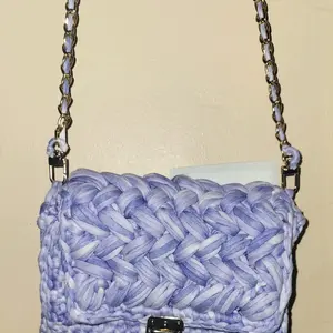 Custom Clutch Purse -  Knit Design with Chain Strap and Clasp Closure