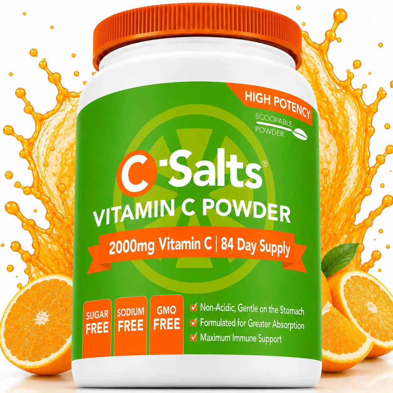C-Salts Buffered Vitamin C Powder Supplement Dietary, Zinc, Ascorbate