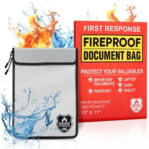 Mart Cobra Fireproof Document Bag with Zipper Fire and Waterproof Document Storage Fireproof Money Bag for Cash Fire Proof Bag for Documents Safe Accessories Important Document Holder Pouch Envelope Mart Cobra
