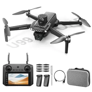 GPS Drone for Adults with 4K Dual Camera, FPV RC Quadcopter, Auto Return, GPS Follow Me, Circle Fly, 4.5" LCD Tablet Screen, Brushless Motor, Lightweight Foldable Drone for Beginners, 2 Batteries + Carrying Case Bundle Obstacle Avoidance