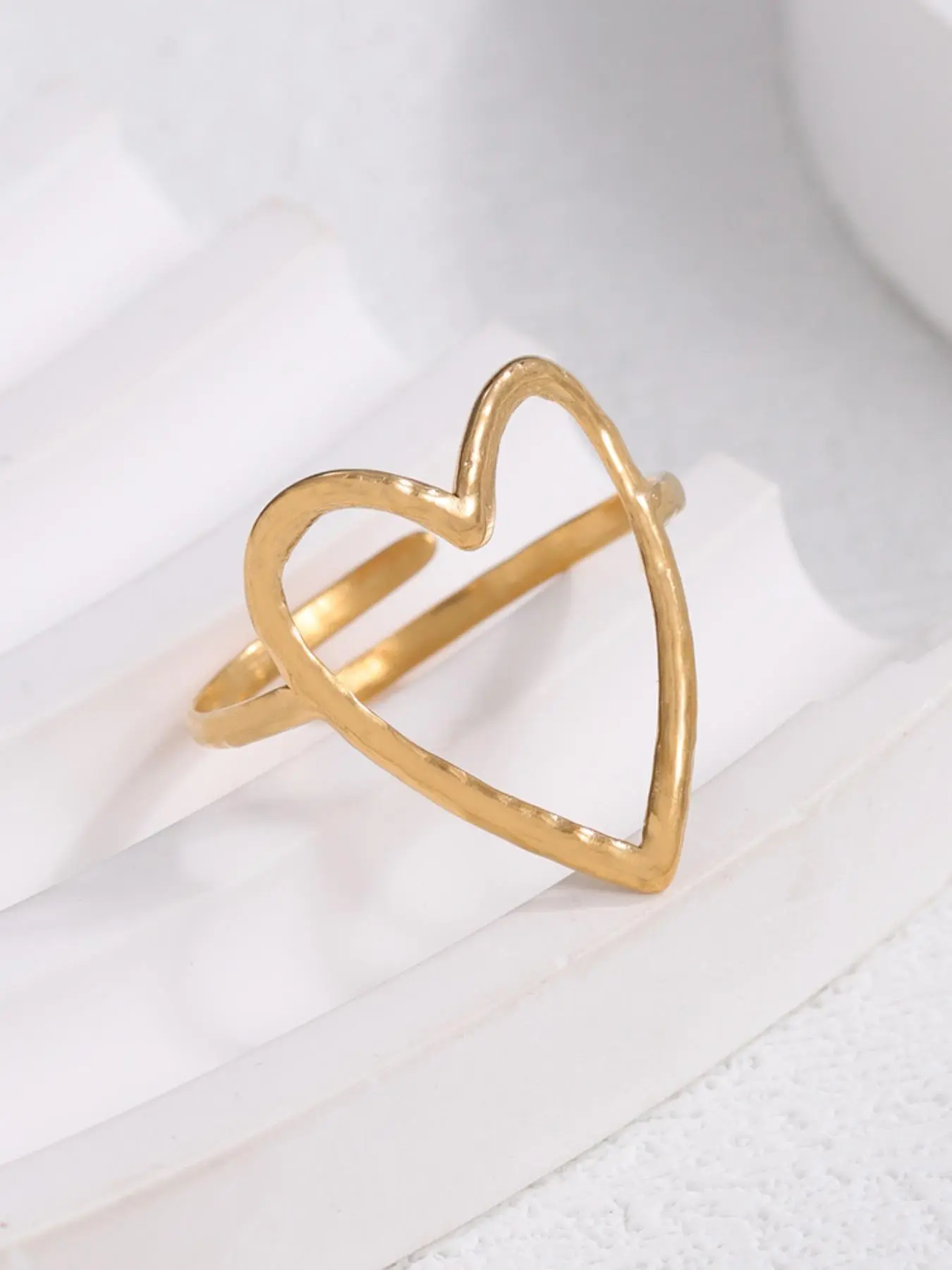 Heart Shaped Stainless Steel Ring, Fashion Heart Rings, Fashion Accessories for Women & Men, Trendy All-match & Exquisite Jewelry for Birthday Gift