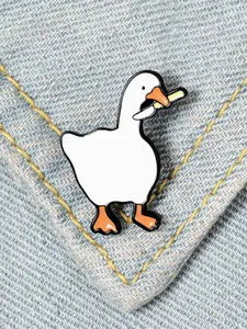 Cute Puffy Cartoon Goose Design Lapel Brooch, Summer Fashion Alloy Animal Decor Pins Jewelry for Daily Holiday Gift, Enamel Pin, Brooch Pin, Clothes Accessories for Men & Women, Jewelry, Clip