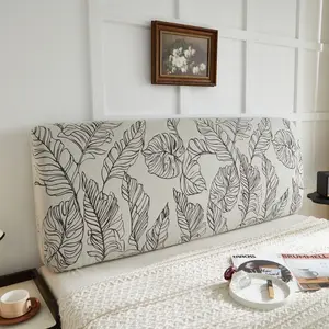 Top Choice Ins-Style Headboard Slipcover - Natural Plant Pattern | Extra Large / Single / Double Sizes, Full-Size High-Stretch Dustproof Full-Cover Bedroom Decorative Protector, Machine Washable Universal Headboard Cover