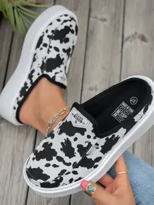 Women's Low Top Casual Shoes, Slip-On Board Sneakers, European and American Fashion Trendy Half Sandals, Comfortable and Stylish Footwear