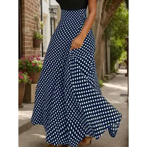 Women's polka dot printed high waisted skirt, retro elegant party holiday long skirt, four season women's underwear, women's clothing, retro skirtRAIMENTRY