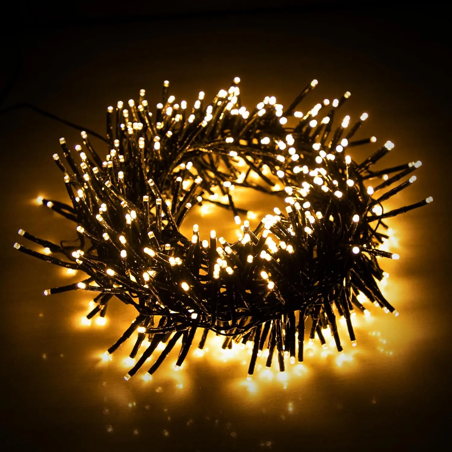 EcoNour 74Ft 1000 LED Cluster Glass Bulb Corded Sparkling Decorative Lights, 8 Twinkling Modes, Memory Timer, Outdoor Warm White for Christmas Tree, Home Decor