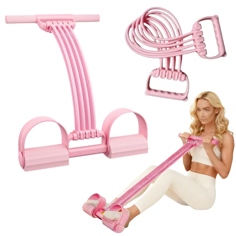 3-in-1 Pedal Resistance Band with 8 Tubes, Detachable Elastic Pull Rope for Resistance Band Workouts, Adjustable Abdominal Crunch Assist for Glute Growth & Bodyweight Training, Portable Home Gym Gear for Men & Women, Resistance Band Workout, Adjustable Ab