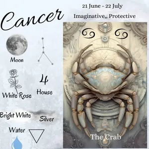 Cancer Zodiac Sign Candle - Handcrafted with Premium Wax for Aromatic Relaxation and Spiritual Healing