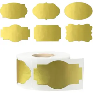 350 count  Tags Stickers Name Labels Stickers,2" x 1.2" Fancy Shape Stickers Self-Adhesive Handmade Bottle All-Purpose Jar Labels for Presents  Decoration Jars  Craft ()