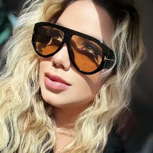 1 Piece Retro Oversized Aviator Fashion Eyewear Women's Men's Sunglasses Large Frame Windproof Popular Punk Beach Accessories Women's Eyewear Sunglasses