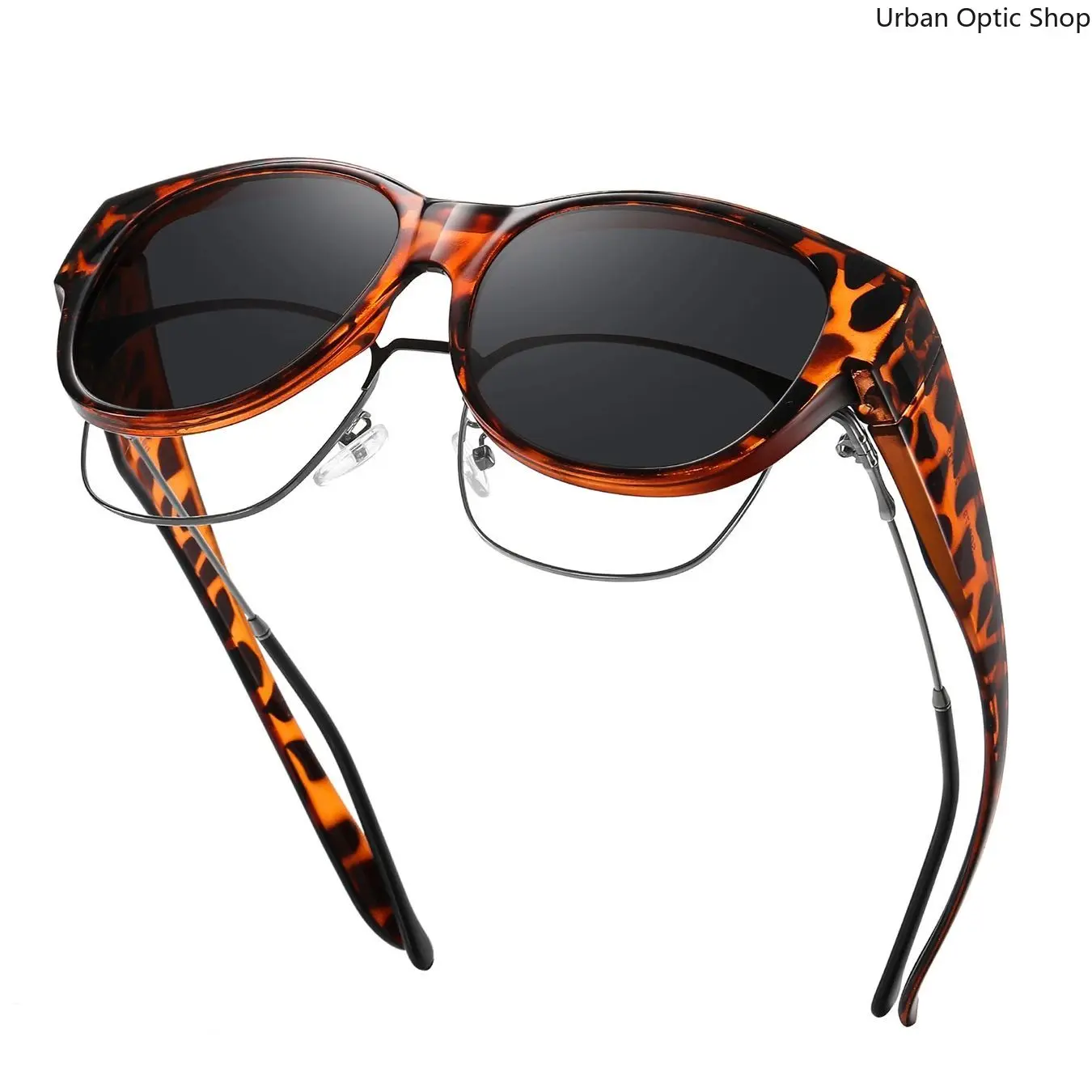Polarized Fit-Over Sunglasses for Men - Anti-Ultraviolet, Click-On, Flexible, Large Frame UV400 Protection, Anti-Glare, Wear Over Prescription Myopia Glasses for Driving, Outdoor Use, Anti-Ultraviolet Men's Sunglasses, Click-On Men's Sunglasses