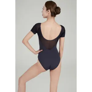 Mesh Paneling Dance Leotard （Subtle Charm 23n0004）Midnight Blue