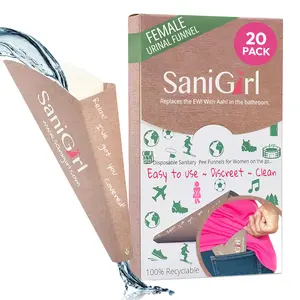 SaniGirl Disposable Pee Funnel for Women, 20 Pack – Stand to Pee for Travel, Camping, Hiking, Festivals & Public Restrooms