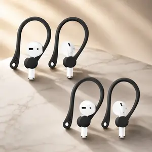 Secure Fit Anti-Slip Ear Hooks for AirPods 1/2, Silicone Ear Tips & Wings, 2-Pair Set for Sports Workout, Bluetooth Earphone Accessories, Anti-Loss Ear Grips, Enhanced Comfort & Stability.
