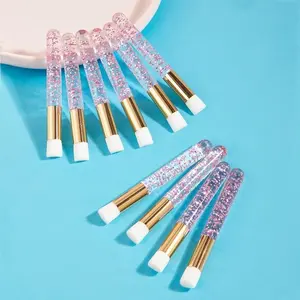 10pcs Portable Unscented Nylon Bristle Makeup Eye Lash Cleaning Wand Brush, Soft Bristles, ABS Plastic Rod, with Nose Blackhead Remover Deep Cleansing Pores, for Normal Skin