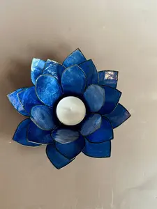 Indigo Lotus Capiz Shell Tea Light Holder