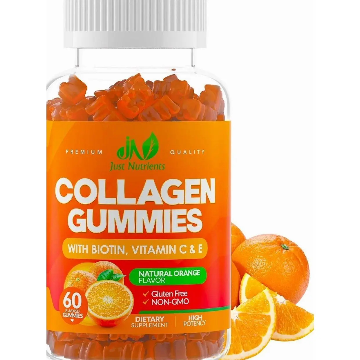 Collagen Peptides Gummies with Biotin, Vitamin C & E for Women & Men - Premium Hydrolyzed Collagen Type I & III for Hair, Skin & Nails Support - Gluten-Free, Non-GMO - 60 Gummies (30 Servings)