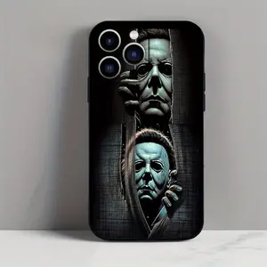 Check Out This Black Iphone Case Featuring Michael Myers. Crafted from TPU Material, It Is Soft, Gentle on The Skin, Adorable, And Makes a Perfect Gift for Friends! Compatible with Iphone  17 Pro Max Plus Air/11/12/13/14/15/16 Pro Max.