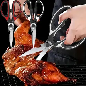 2 PCS Kitchen Scissors All Purpose -Thickened Stainless Steel Kitchen Shears, Sharp Meat Scissors, Dishwasher Safe, Heavy Duty Poultry Shears, Japanese Cooking Scissors for Food, Chicken Bones, and Turkey- FallFreshness