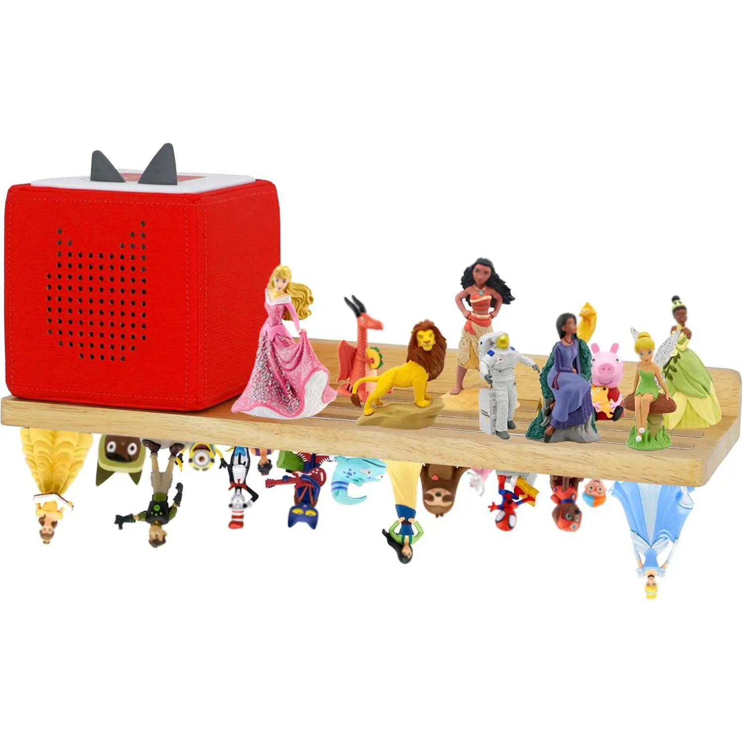 Tonies Shelf for Toniebox Figures Storage Display Rack 30-36 Characters Wall Mounted Oak  Durable Organizer Racks Installation Friendly