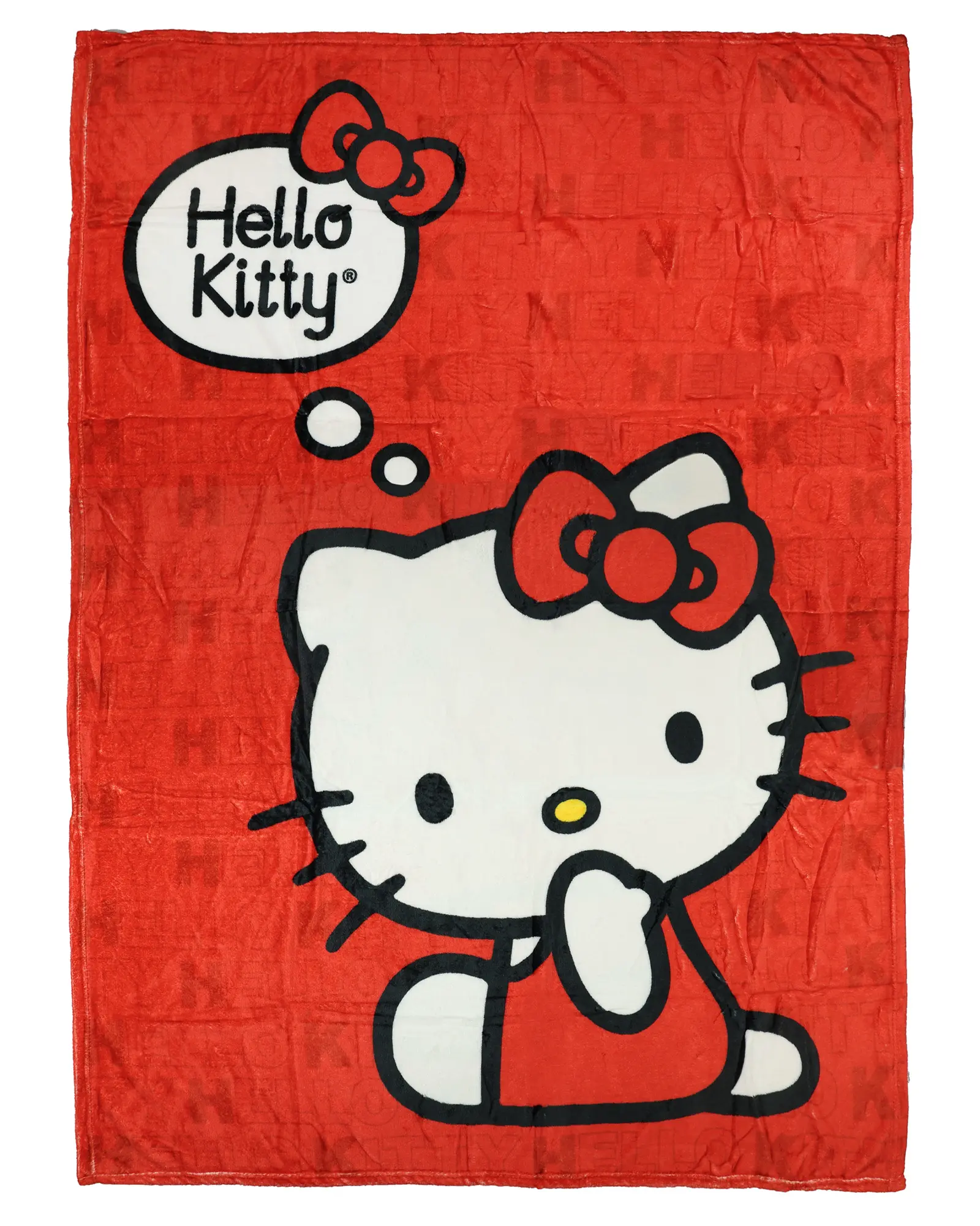 Sanrio Hello Kitty Cartoon Pattern Polyester Micro Raschel Lap Throw, Soft Cozy Decorative Blanket (45" x 60")