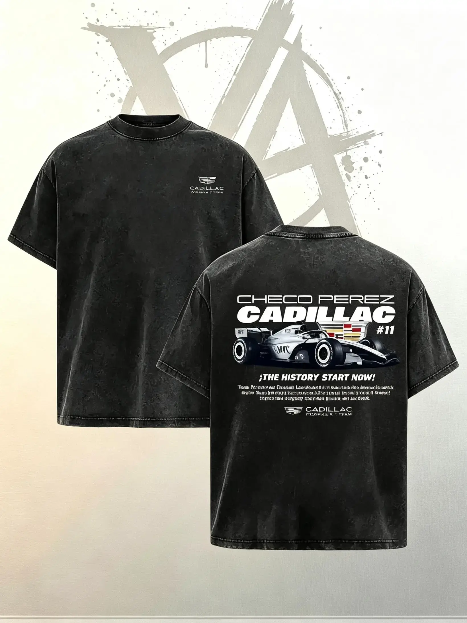 [AVT]Men's Oversized 100% Cotton Retro Motorsport F1 Racing Tee Checo Perez Cadillac Streetwear Casual Loose Short Sleeve Top Y2K Car Enthusiast Apparel Trendy Summer Outfit TikTok Fashion Hip Hop Style Grunge Clothing,funny Tshirt,student shirt