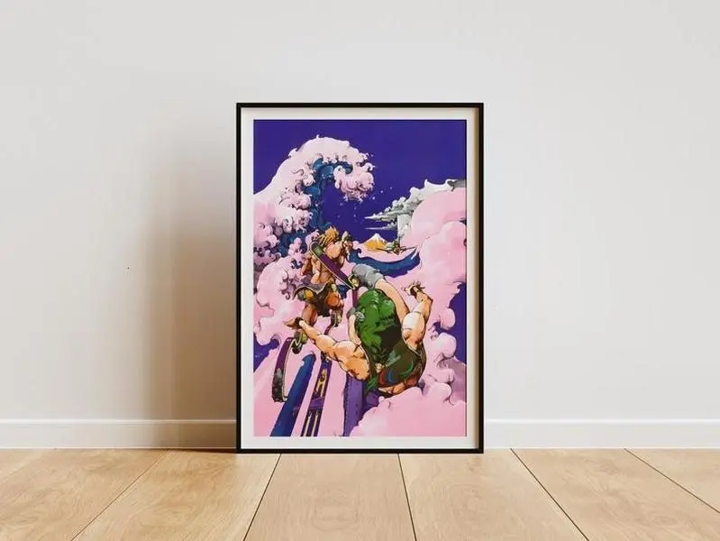 [Up To 50% Off] Hirohiko Araki-Inspired JoJo Manga Paralympic Theme Unframed Art Print - Semi-Glossy Paper Poster, Home Supplies Decor, Wardrobe & Kid Room Wall Art, Mount Option, Houndstooth/Herringbone/Marble Spaces, Plaid