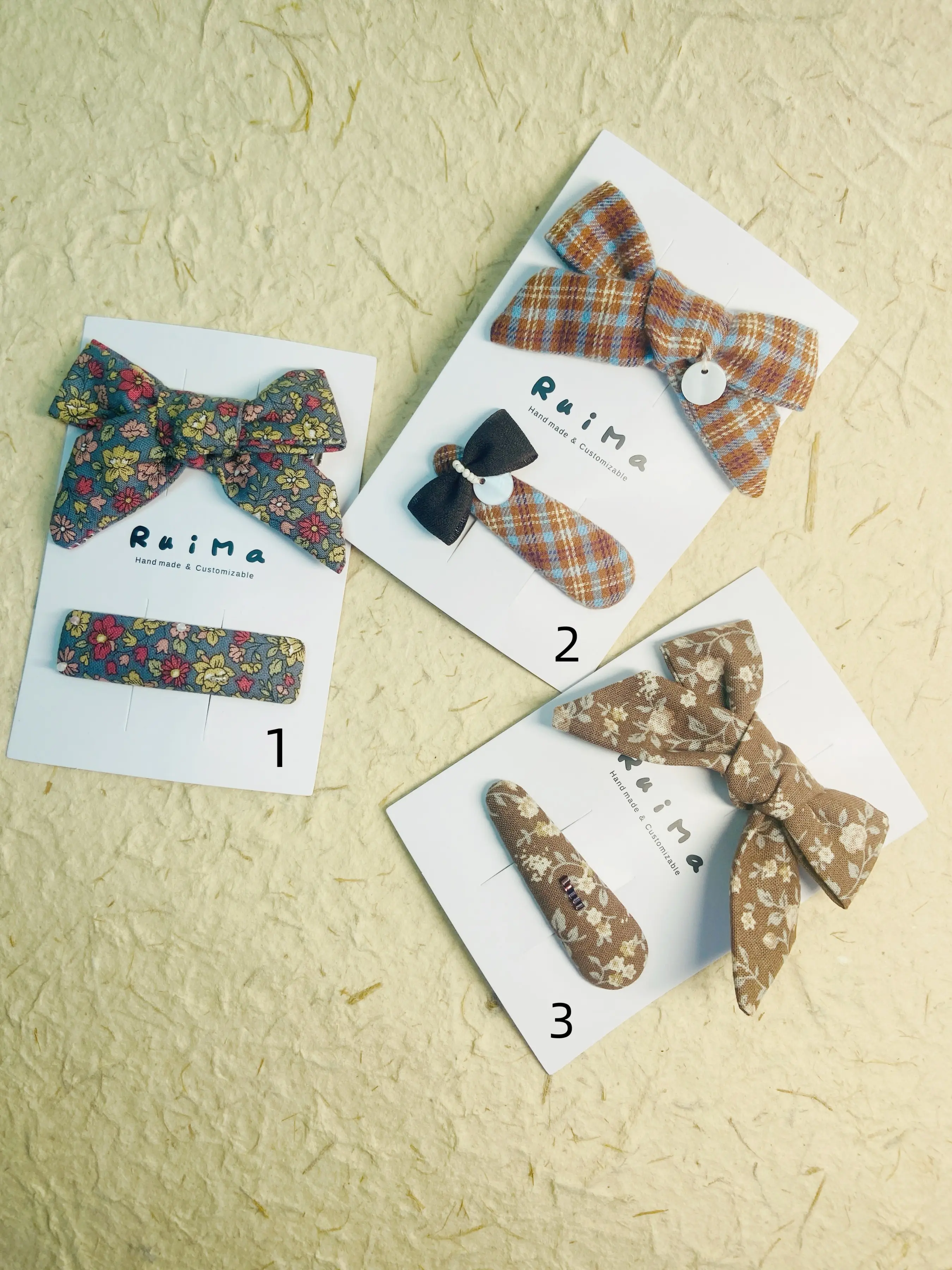 Ruima Handmade Hair Clip Set of 2 with Bow Design, Versatile Fashionable Hair Accessories for Daily Wear & Parties, Korean Style Hairpins